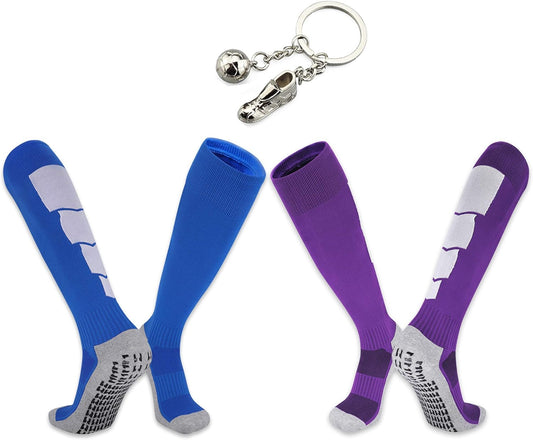 anti Slip Soccer Socks (2 Pairs), Non-Slip Football Socks, Grip Baseball Socks