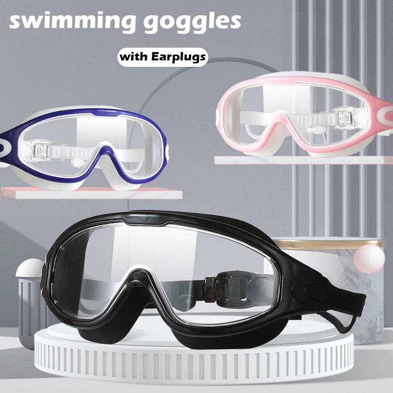Swimming Goggles for Adult Men and Women High-Definition Waterproof and anti Fog Electroplating Large Frame Swimming Goggles
