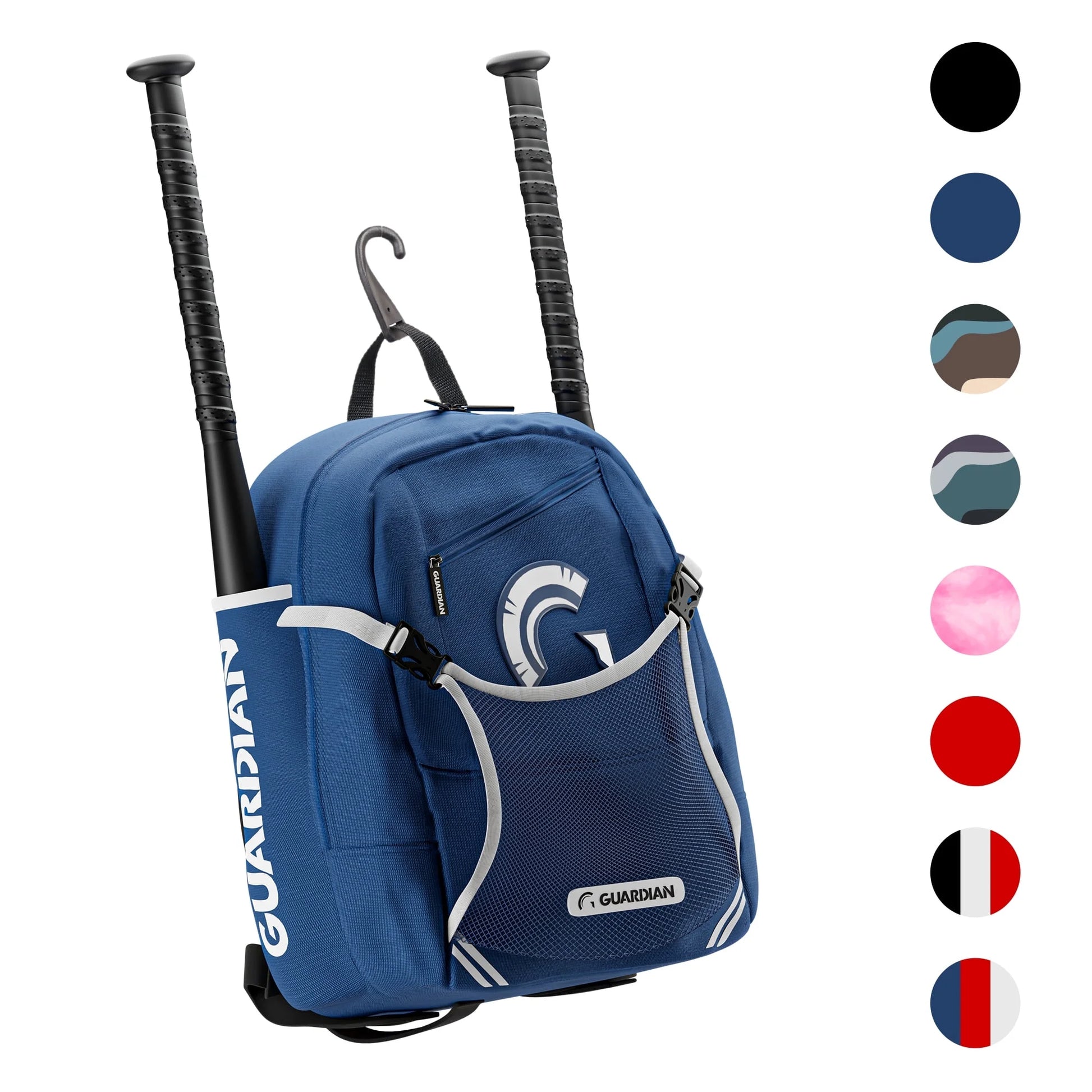 Backpack for Youth, Softball Bag for Girls, Durable Bat Bags Baseball Youth Boys and Girls, Tball Bag – Includes Hook to Hang on Fence - Navy/White